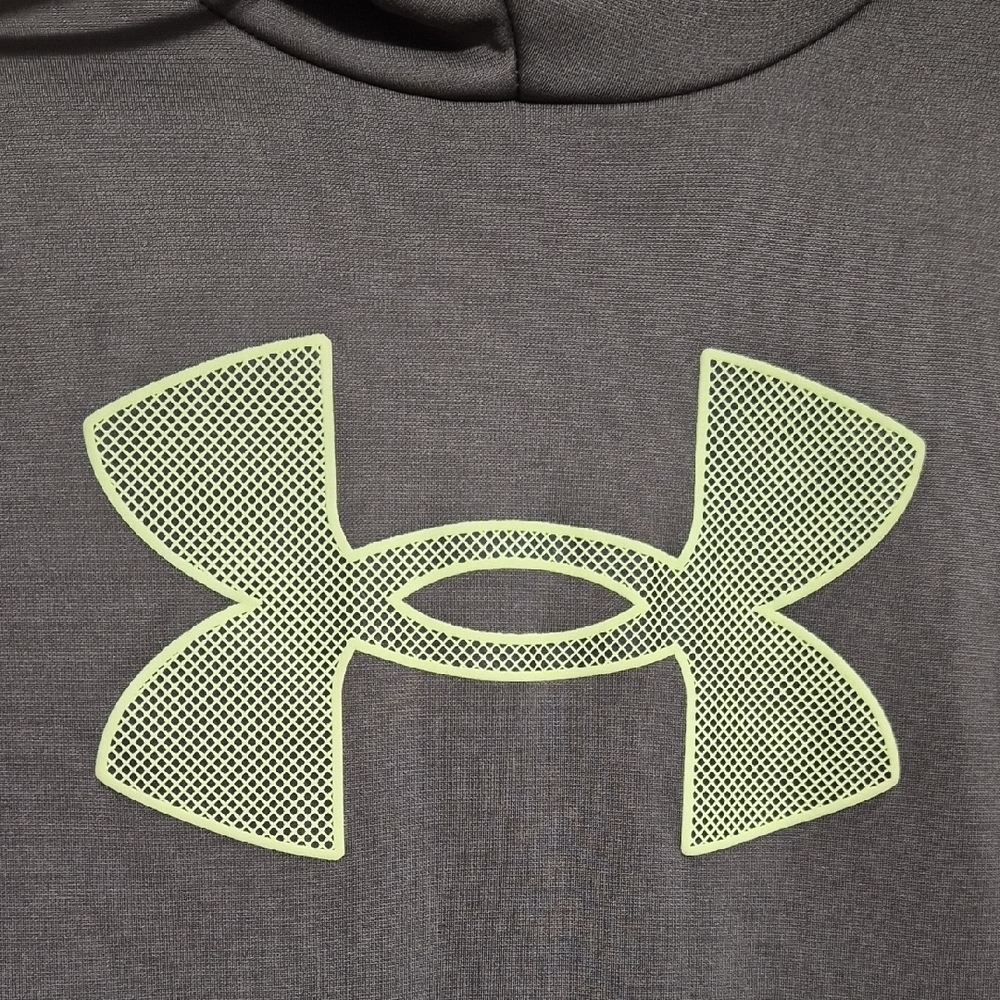 Under Armour Men's Olive Green With Lime Green Logo Hoodie Size Small - Picture 2 of 9